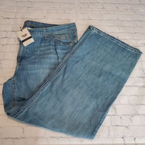 NEW Harley Davidson Women's‎ Plus Size 24 Jeans Bootcut Mid-Rise Medium Wash - Picture 1 of 13